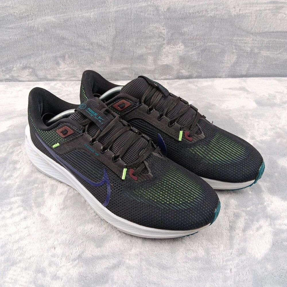 Nike Air Zoom Pegasus 40 Men's 11.5 Black Purple Green UK 10.5 EUR 45.5